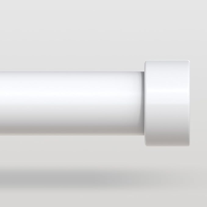 White Curtain Rods for Windows 36 to 240 Inch, Size:36-240 Inch by VOIIYCurtainRods