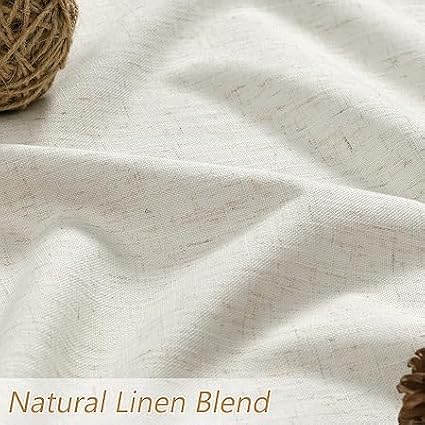 Guken Cream 100% Blackout Curtains 145 Inch Length 2 Panels Set - Image 3