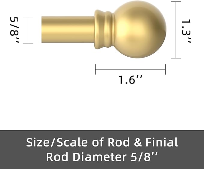 GXOACKJ Curtain Rods for windows 48 to 84-93 inch, 5/8 inch Decorative Gold - Image 5
