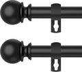 Curtain Rods for Windows 28 to 48 Inch, 2 Pack 5/8'' Diameter Heavy Duty Metal by Poskena