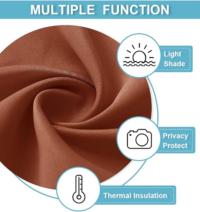 RYB HOME Blackout Curtains for Bedroom 84 inches Long 2 Panels Set, Privacy - Image 7