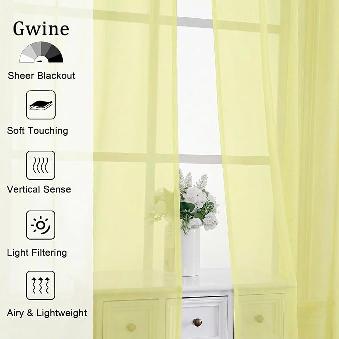 Gwine Sheer Curtains 72 Inch Length - Image 4