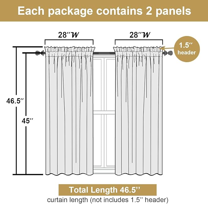 Lecloud Leia Blush Pink Sheer Curtains 45 Inch Length 2 Pcs, Rod Pockets - Image 3