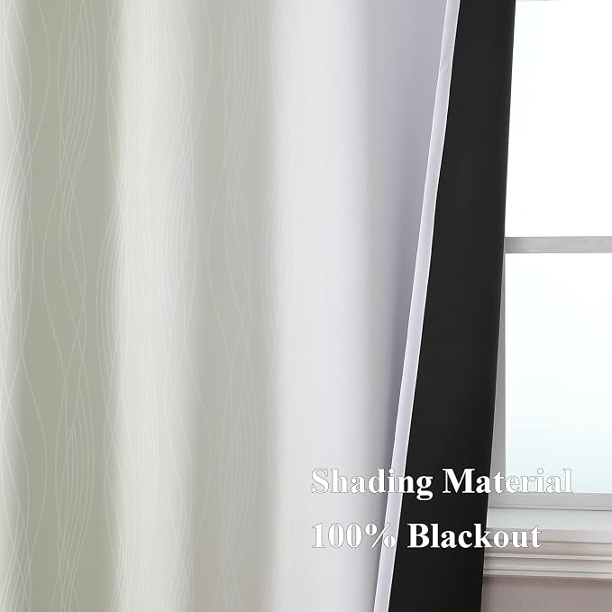 Estelar Textiler Sage Green and Greyish White Gradient Blackout Curtains - Image 5