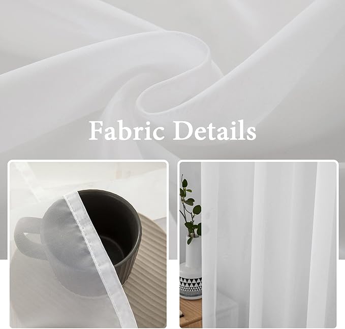 MIULEE White Window Sheer Curtains - Image 3