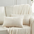 Fancy Homi 2 Packs Cream Lumbar Decorative Throw Pillow Covers 14x24 Inch by Fancy+Homi
