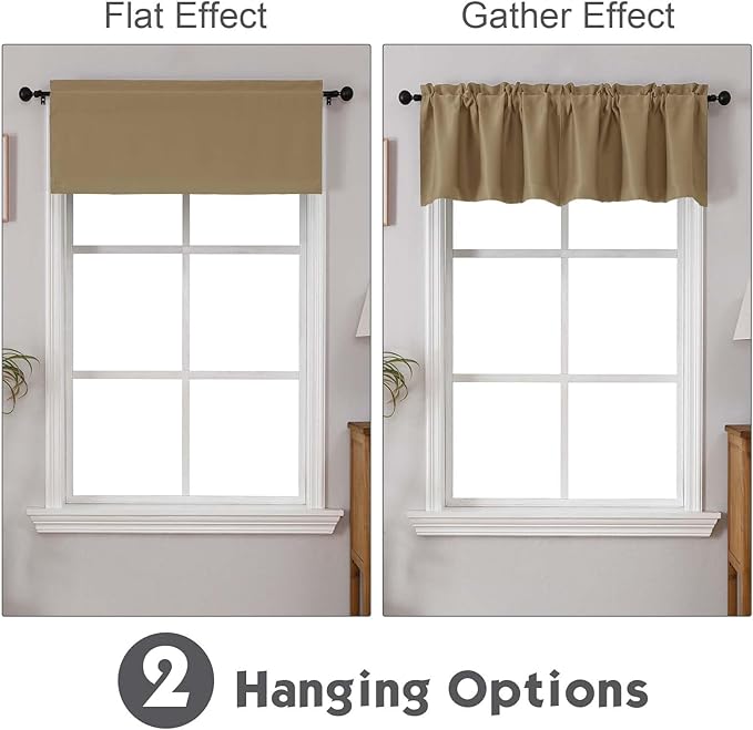 Chyhomenyc Taupe Blackout Valances - Image 2