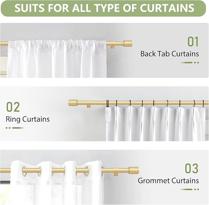 5/8” Diameter Curtain Rods 30-120 Inch, - Image 7
