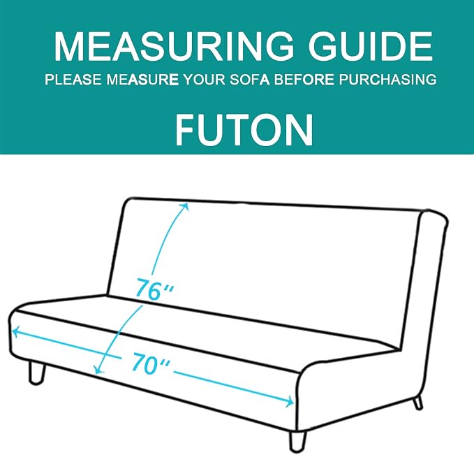 U-NICE HOME Futon Sofa Covers Reversible Slipcover Armless Couch Cover Water - Image 5