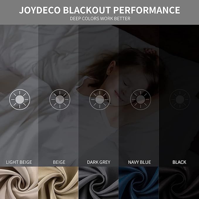 Joydeco Blackout Curtains 72 Inch Length 2 Panels Set, Thermal Insulated Long - Image 2