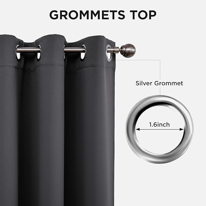 Joydeco Extra Long Curtains, 108 Inch Curtains, Room Darkening Grommet Darpes - Image 5