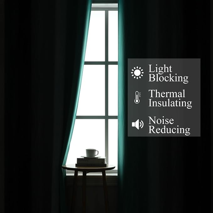 Estelar Textiler Navy Blue and Teal Blackout Curtains - Image 3