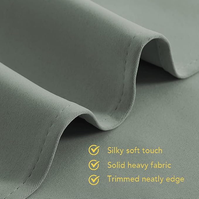 NICETOWN Thermal Insulated Greyish Green Curtains Blackout Draperies, Window - Image 5