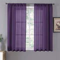 Tollpiz Short Sheer Curtain Linen Textured Bedroom Curtains Sheer Light by Tollpiz