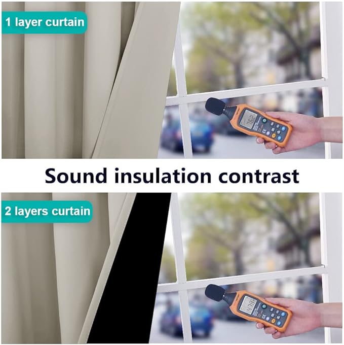 NICETOWN 100% Blackout Curtains 54 inches Long, Double-Deck Completely Blackout - Image 4