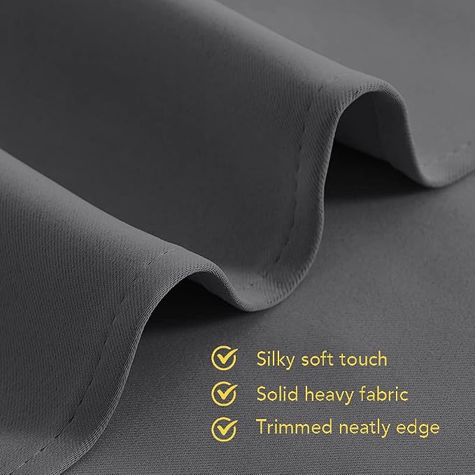 NICETOWN Grey Kitchen Blackout Short Curtain Panels - Image 5