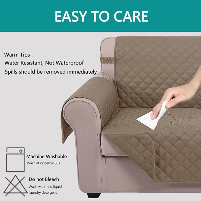 U-NICE HOME Loveseat Sofa Cover Reversible Couch Cover - Image 4