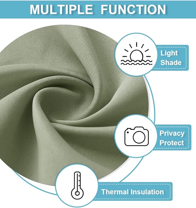 RYB HOME Blackout Curtains for Bedroom Living Room 63 inches Long, Thermal - Image 7
