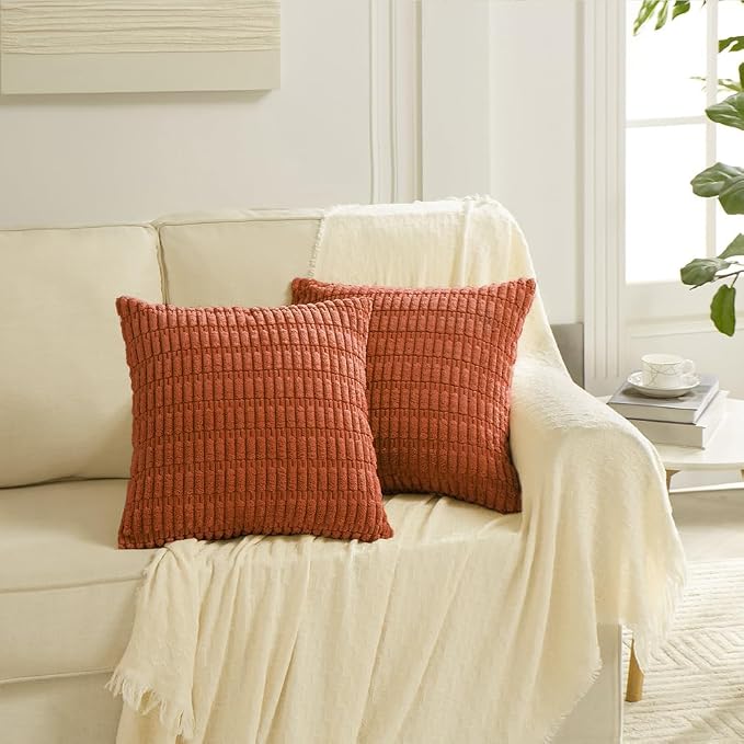 Fancy Homi 4 Packs Boho Burnt Orange Fall Decorative Throw Pillow Covers 16x16 - Image 6