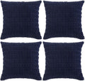Fancy Homi 4 Packs Navy Blue Decorative Throw Pillow Covers 24x24 Inch by Fancy+Homi