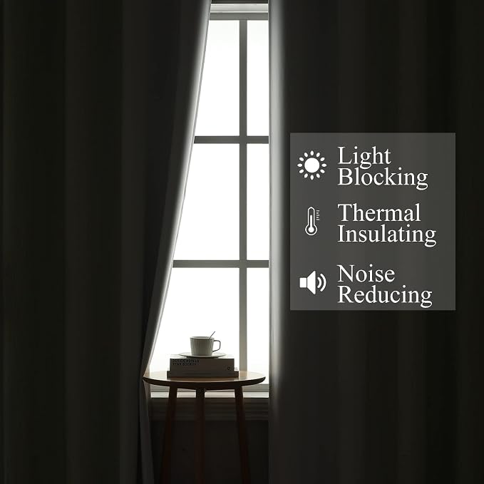 Estelar Textiler Sage and Greyish White Blackout Curtains 54 Inch Length - Image 3