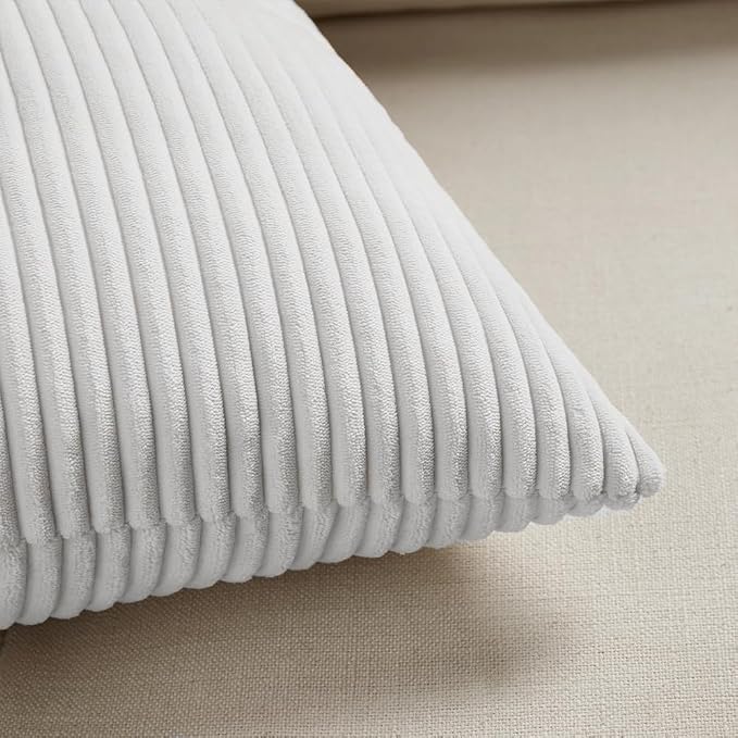 Fancy Homi 2 Packs Pure White Decorative Throw Pillow Covers 22x22 Inch - Image 5