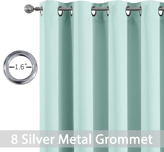 Yakamok Blackout Curtains Room Darkening Thermal Insulated Grommet top Window - Image 2
