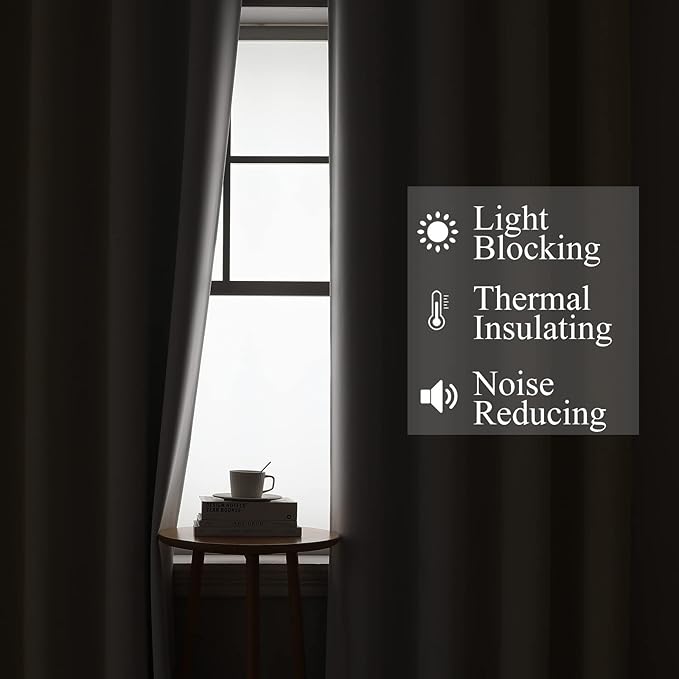 Estelar Textiler Beige and Greyish White Ombre Blackout Curtains 63 Inches - Image 3