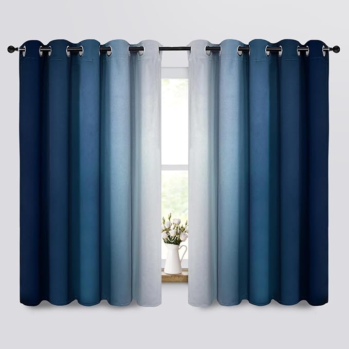 Yakamok Room Darkening Ombre Curtains, Thermal Insulated Grommet Window Drapes by Yakamok