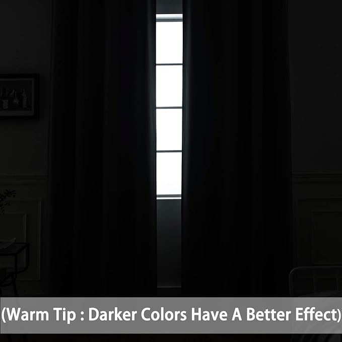 Yakamok Blackout Curtains for Bedroom, Thermal Insulated Blackout Window - Image 3