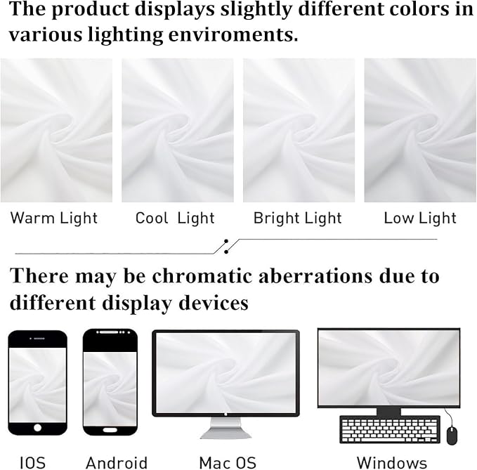 Lecloud White Sheer Curtains 63 Inch Length 2 Pcs, Light Filtering Rod Pockets - Image 7