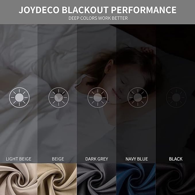 Joydeco Khaki Custom Solid Single Blackout Curtain - Image 2