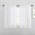 NICETOWN White Sheer Bathroom Curtains Window Treatments, Rod Pocket & Back Tab by NICETOWN