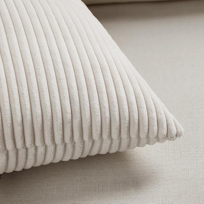 Fancy Homi 2 Packs Cream Decorative Throw Pillow Covers 22x22 Inch - Image 5