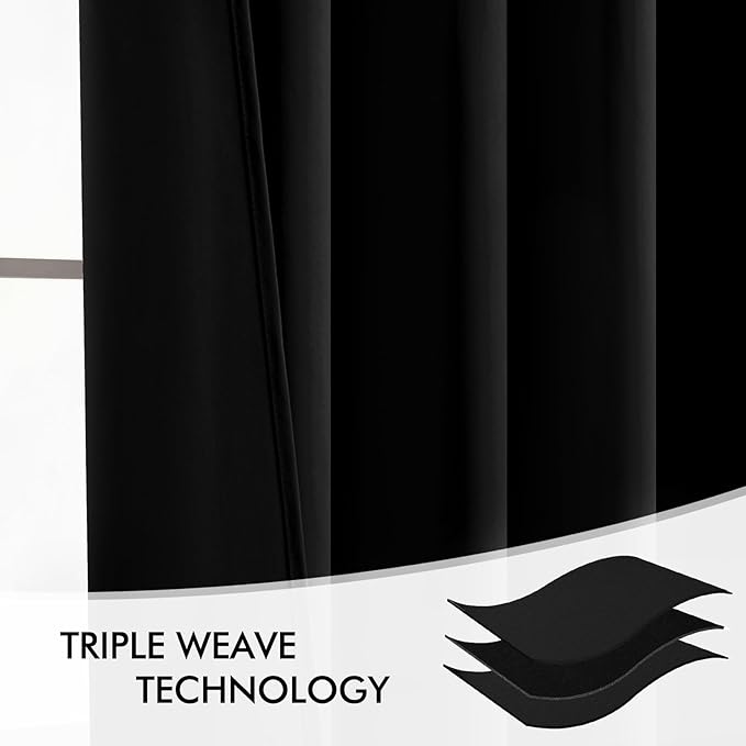 MIULEE 2 Panels Back Tab Blackout Curtains 96 Inch Long - Image 7
