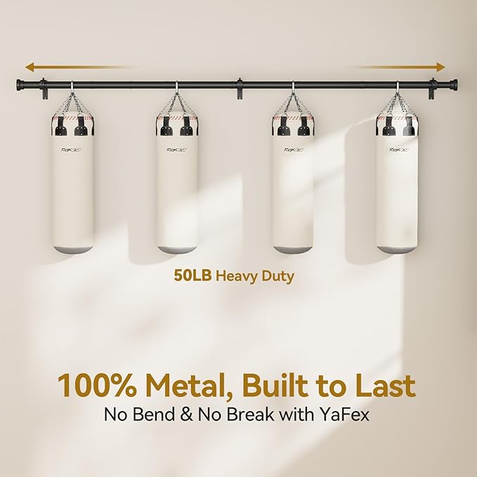 YaFex Curtain Rods 32-58 Inch, Heavy Duty 1 Inch Adjustable Curtain Rod - Image 3