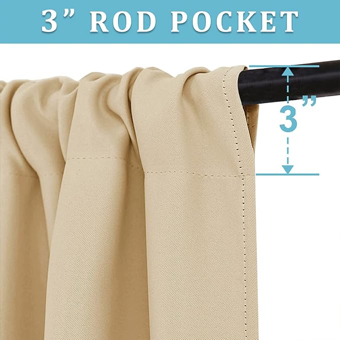 RYB HOME 2 Panels Doorway Curtains, Thermal Insulated Privacy Rod Pocket Easy - Image 3