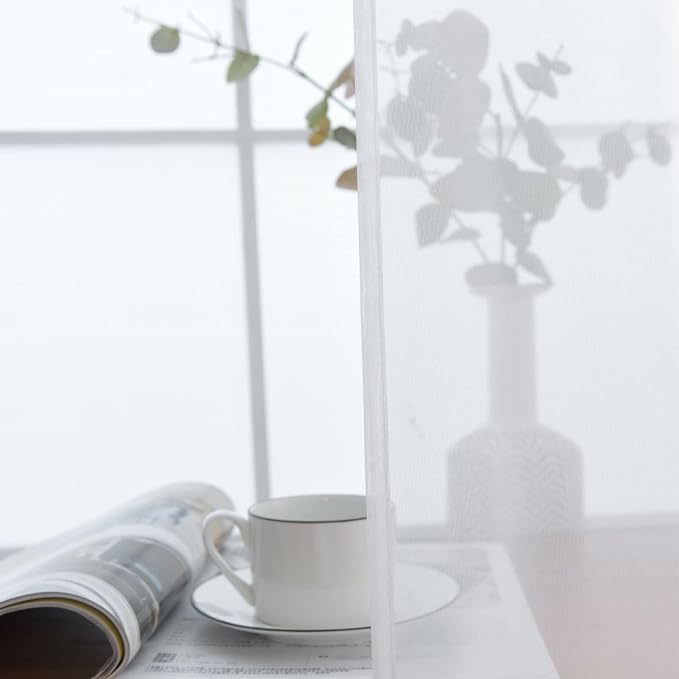 SpaceDresser Basic Rod Pocket Sheer Voile Window Curtain Liners White 2 Panels - Image 5