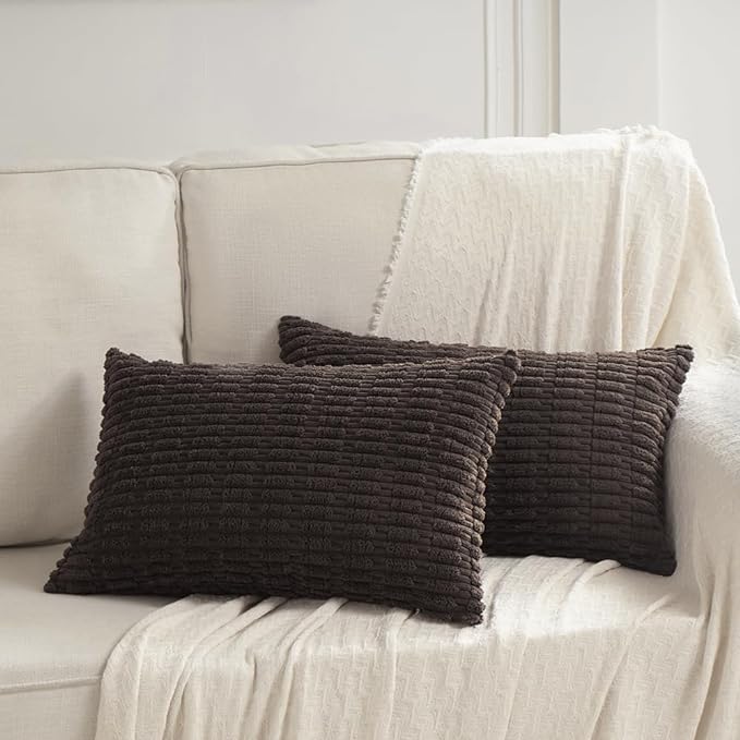 Fancy Homi 4 Packs Boho Dark Brown Decorative Throw Pillow Covers 12x20 Inch - Image 6