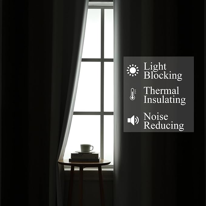 Estelar Textiler Brown and Greyish White Gradient Blackout Curtains 102 Inches - Image 3