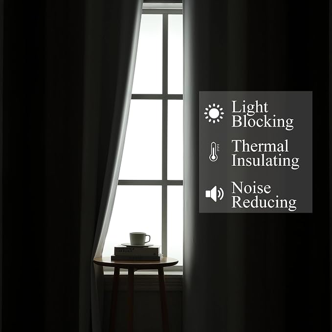 Estelar Textiler Brown and Greyish White Blackout Curtains 45 Inch Length - Image 3