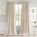 MIULEE Cream Beige Back Tab Light Blocking Curtains 104 Inch Length 2 Panels Set by MIULEE