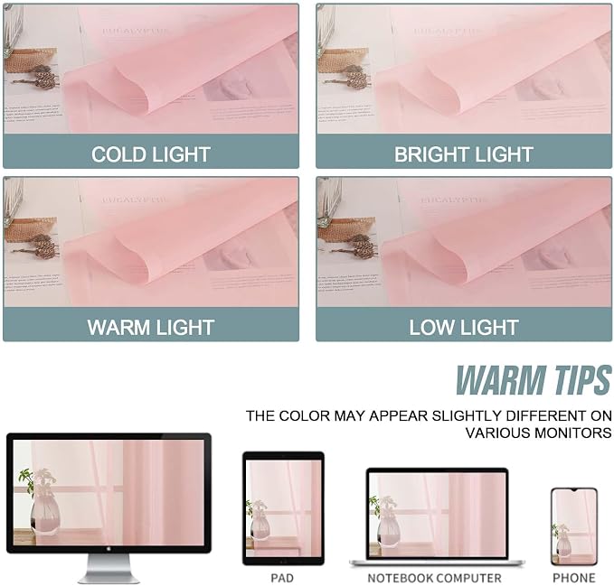 Blush Pink Sheer Curtains 84 Inches Long 2 Panels, Elegant Airy Transparent - Image 6