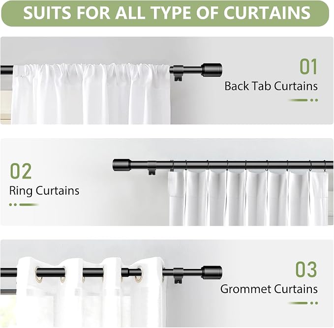 5/8” Diameter Curtain Rods 30-45 Inch, - Image 7