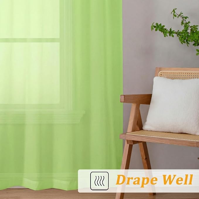 Gwine Sheer Curtains for Living Room 45 inch Length - Image 6