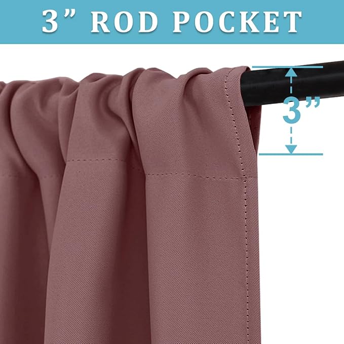 RYB HOME Cafe Blackout Curtains 24 inch Length, RV Curtains - Image 2