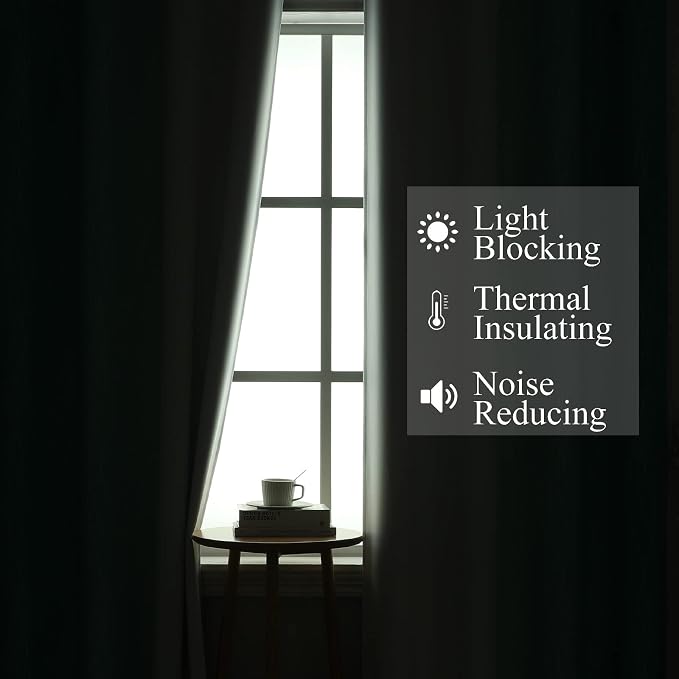 Estelar Textiler Full Room Darkening Greyish White and Teal Blackout Curtains - Image 3