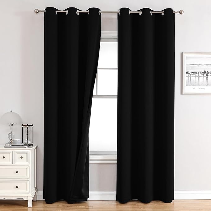 ChrisDowa 100% Blackout Curtains 72 inch Long by ChrisDowa