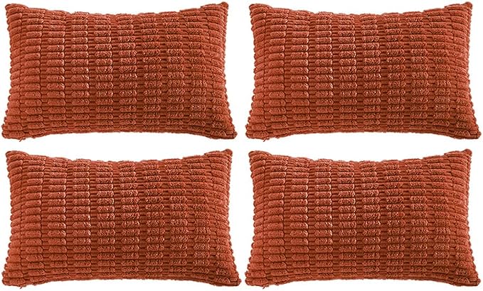 Fancy Homi 4 Packs Boho Burnt Orange Fall Decorative Throw Pillow Covers 14x24 by Fancy+Homi