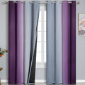 Ombre Purple and Gray Curtains 96 Inches Long, Total Blackout Curtains by ESTELARTEXTILER